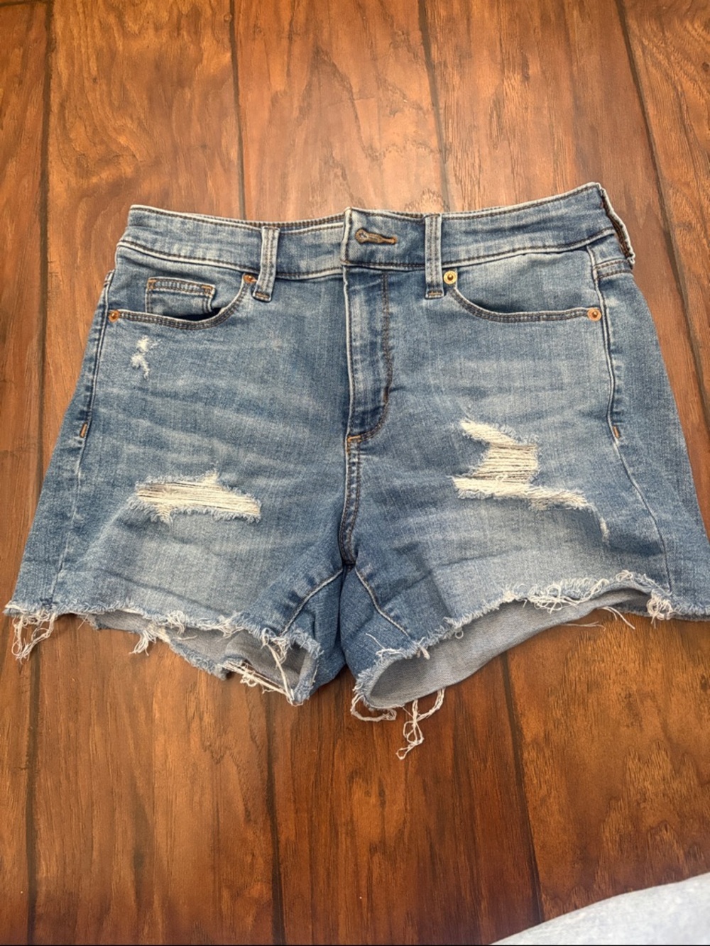 Classic Distressed Light Blue Denim Women's Shorts